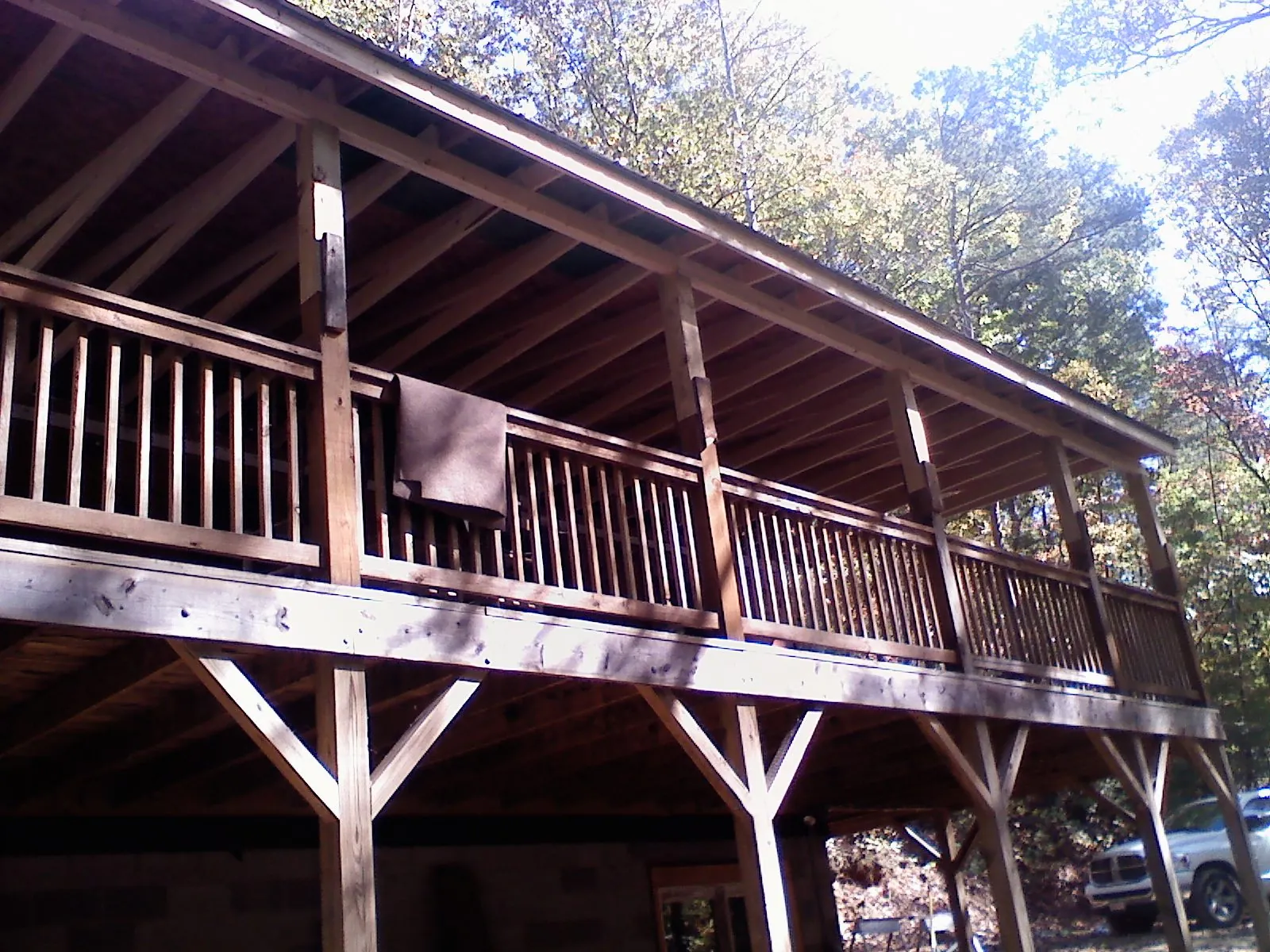 Timber framing under a new elevated porch and deck — Roof Leak Repair in Little Falls by Roofing Brothers